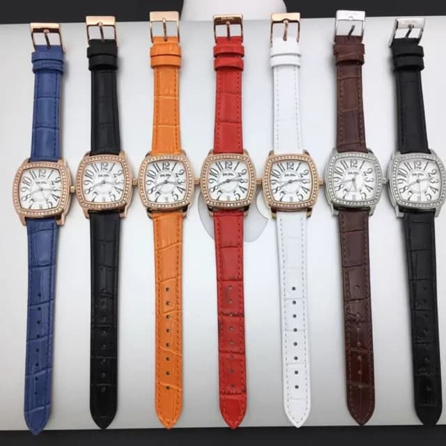 【Folli Follie】29毫米 經典方形 歐美輕奢 鱷魚壓紋真皮腕錶 玫瑰金X黑 FF505276