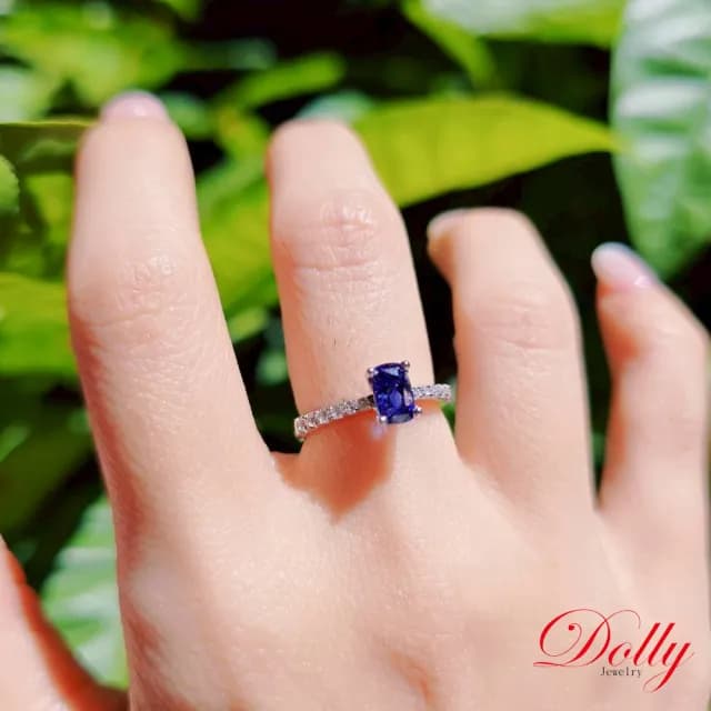 【DOLLY】PT950鉑金 無燒斯里蘭卡藍寶石鑽石戒指(母親節 交換禮物 長輩送禮首選)