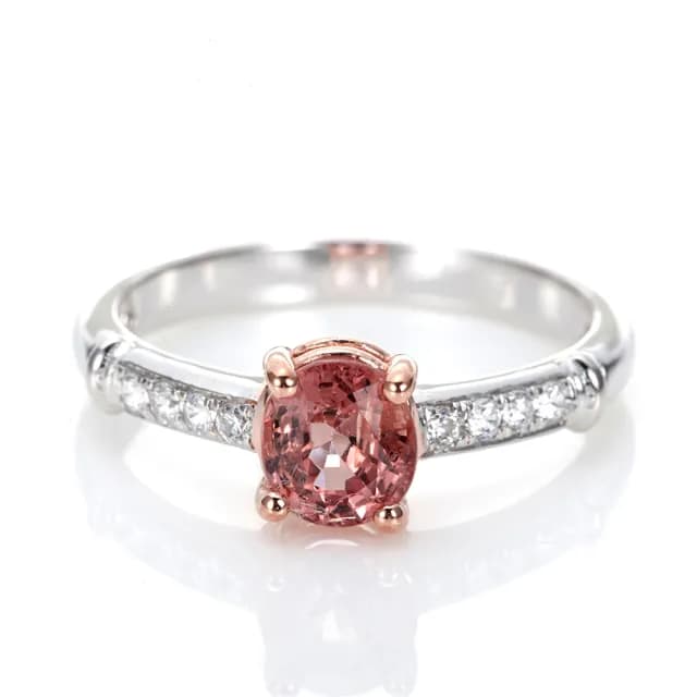 【DOLLY】1克拉 天然蓮花尖晶石鑽石戒指-020(母親節 交換禮物 長輩送禮首選)