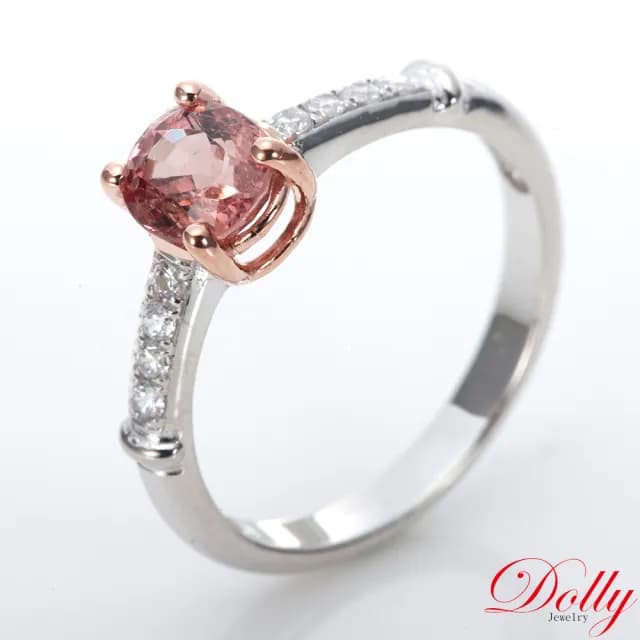 【DOLLY】1克拉 天然蓮花尖晶石鑽石戒指-020(母親節 交換禮物 長輩送禮首選)