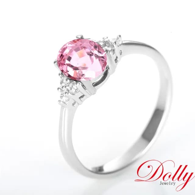 【DOLLY】1克拉 天然艷彩尖晶石鑽石戒指-019(母親節 交換禮物 長輩送禮首選)