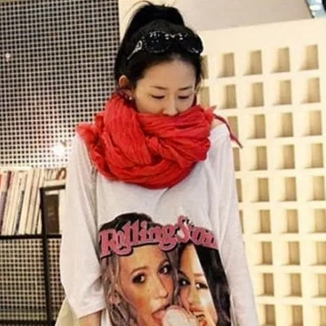 【橘魔法】素面抓皺百搭皺褶長圍巾(披肩兩用款 披巾 絲巾 服裝搭配 配件)