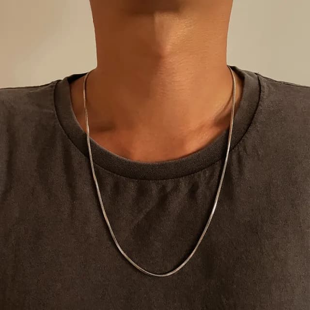 【CReAM】Nash鈦鋼立體方塊蛇練中性男性男項鍊項鏈(生日 禮物 送禮 禮盒)