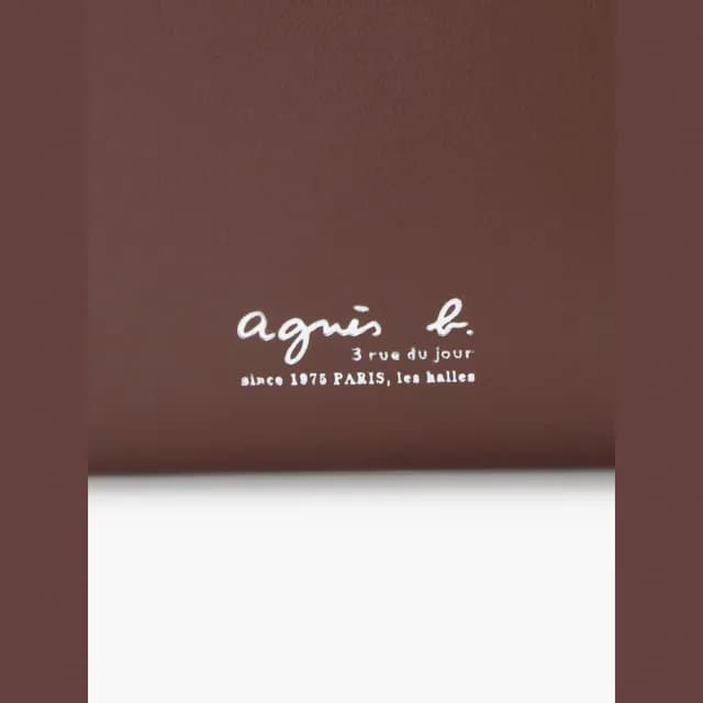 【agnes b.】皮革 L型 零錢包(棕色)
