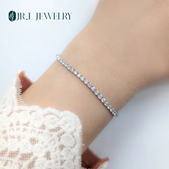 【JR.L金瑞利珠寶】週年慶 3克拉 戀曲鑽石手鍊(培育鑽石 9K)