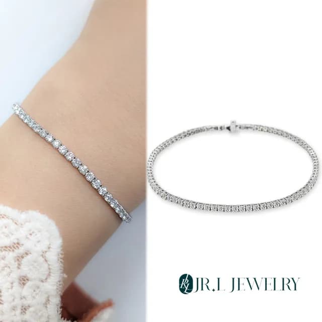 【JR.L金瑞利珠寶】雙11 3克拉 戀曲鑽石手鍊(培育鑽石 9K)