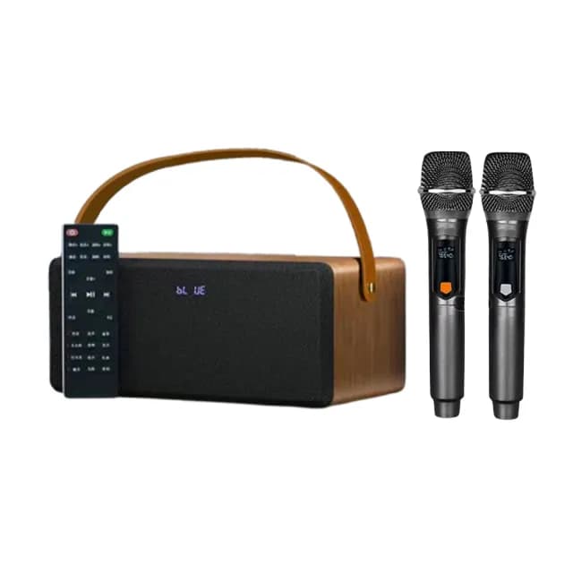 迷你藍芽音響 行動KTV 卡拉OK 家庭KTV(充電音響 充電雙麥 內置聲卡)