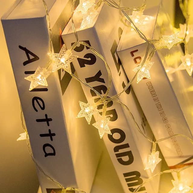 【gin gin】LED燈串 6米 星星/雪花/圓球/水晶/夾子 造型 燈串 單電池/雙供電_兩款可選(聖誕燈 交換禮物)