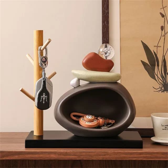 【新川】時來運轉鑰匙收納 玄關擺件裝飾品(客廳酒櫃電視櫃擺設 喬遷新居禮物)