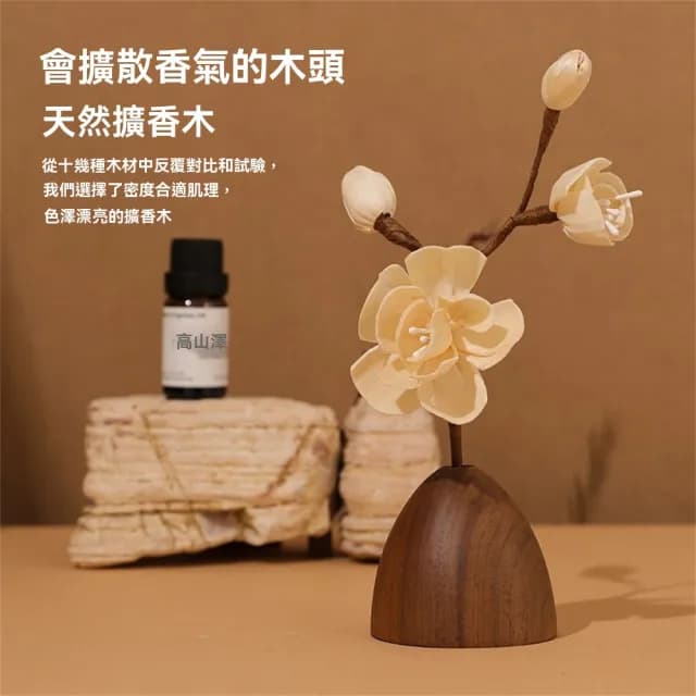 【新川】幹花瓶擴香器香薰 通草花精油擴香石(臥室車內家用擺件 桌面香氛裝飾)
