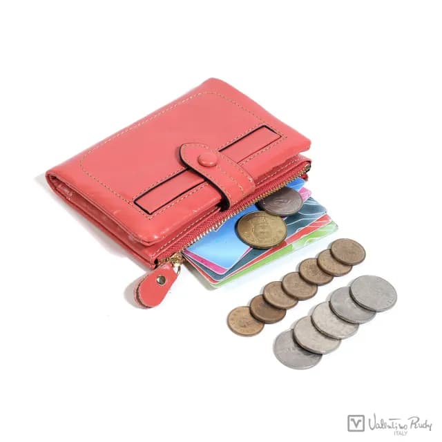 【Valentino Rudy 范倫鐵諾.路迪】招財油蠟真皮折疊式短夾 錢包 皮夾(9色 招財錢包 開運皮夾 LU30992)