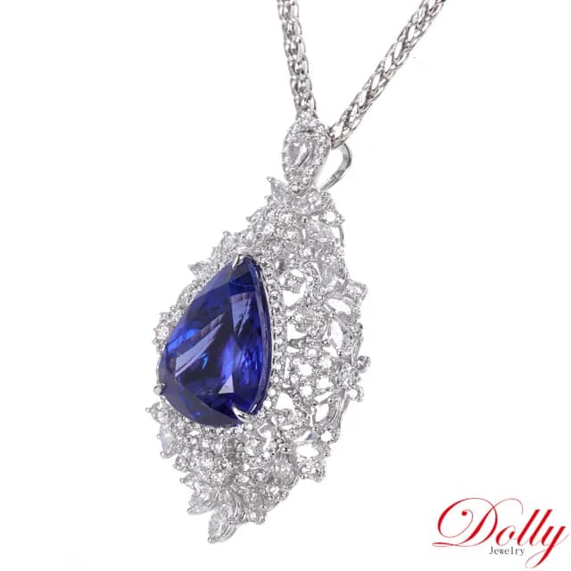 【DOLLY】13克拉 天然丹泉石18K金鑽石項鍊(母親節 交換禮物 長輩送禮首選)