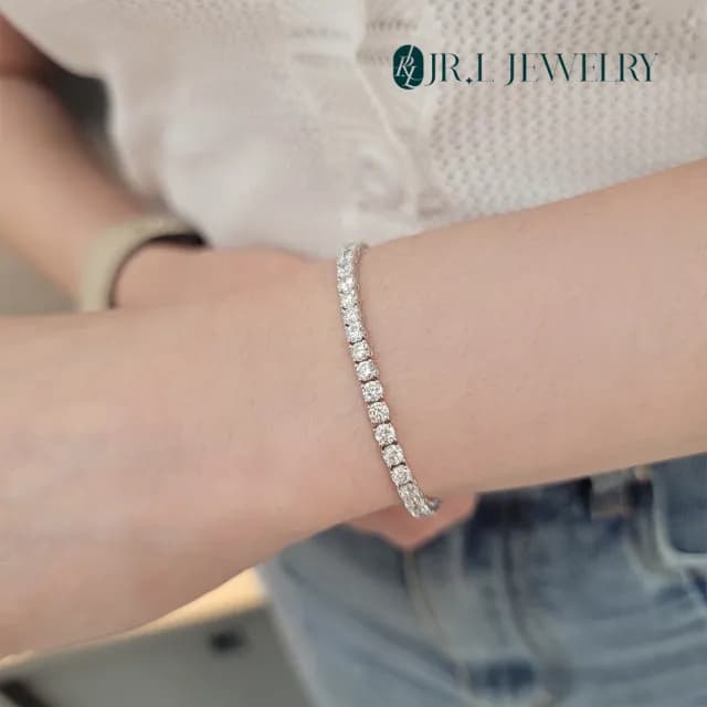 【JR.L金瑞利珠寶】雙11 5克拉 唯美 鑽石手鍊(未來鑽石 9K)