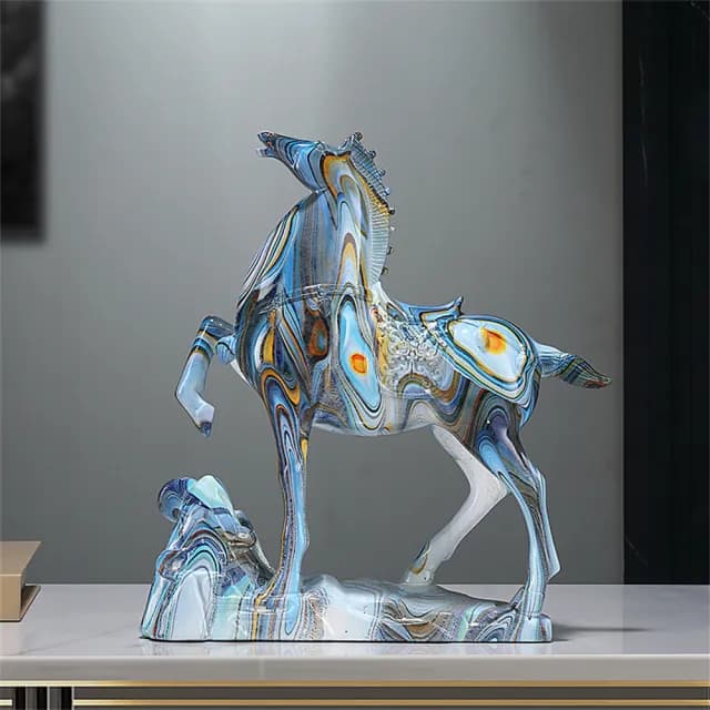 【超微米】馬到成功招財擺件 客廳玄關酒櫃裝飾品 喬遷開業禮物(高檔辦公室招財擺件)