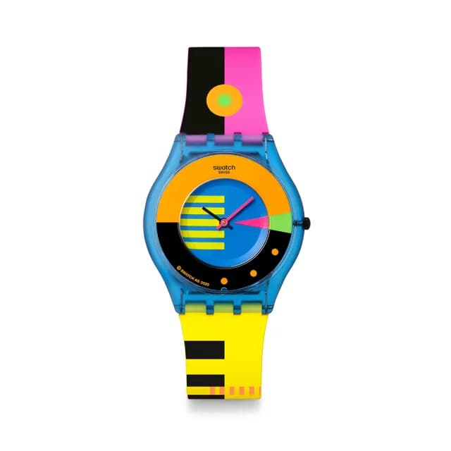 【SWATCH】NEON FLUMOTIONS 超薄手錶/男錶/女錶/瑞士製造 SS08S101(34mm)