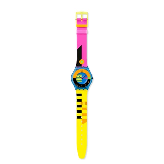 【SWATCH】NEON FLUMOTIONS 超薄手錶/男錶/女錶/瑞士製造 SS08S101(34mm)