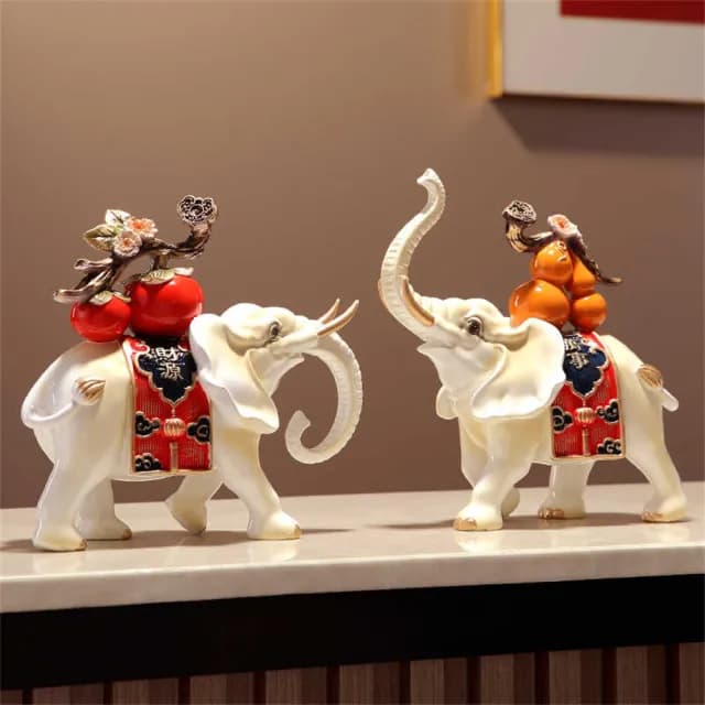 【超微米】大象擺飾 招財鎮宅擺件 玄關客廳擺飾 電視櫃輕奢高檔裝飾品 喬遷新居禮物(大象擺飾)