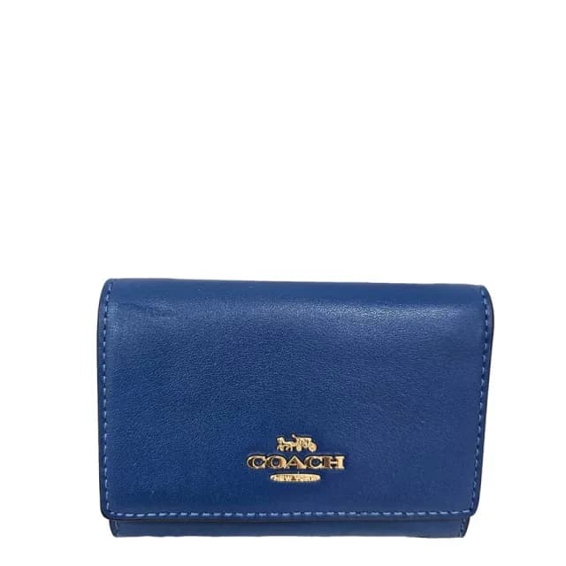 【COACH】經典馬車LOGO三折釦式短夾多色可選(拉鍊零錢包/三折短夾/贈原廠紙袋紙盒)