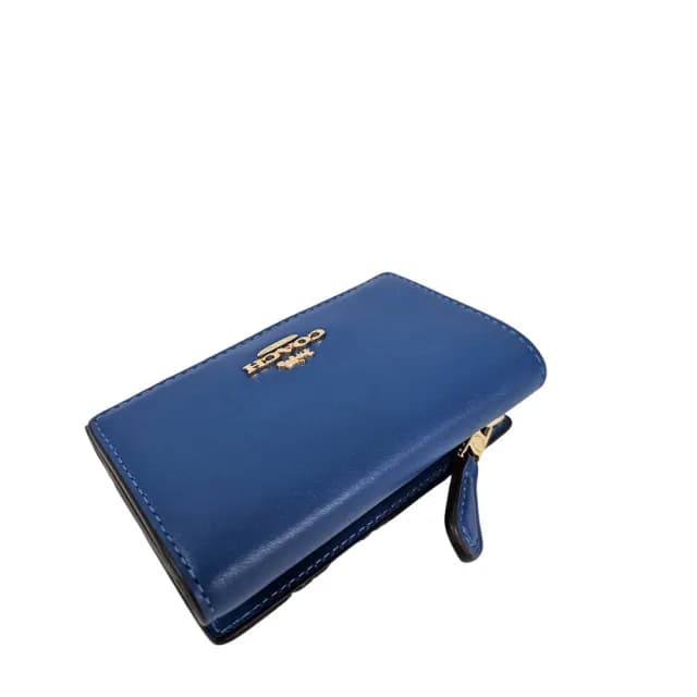 【COACH】經典馬車LOGO三折釦式短夾多色可選(拉鍊零錢包/三折短夾/贈原廠紙袋紙盒)