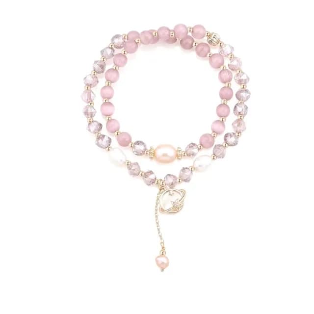 【小眾高級】貓眼石雙圈手鍊(疊戴 多圈 女 甜美 百搭 手串 禮物)