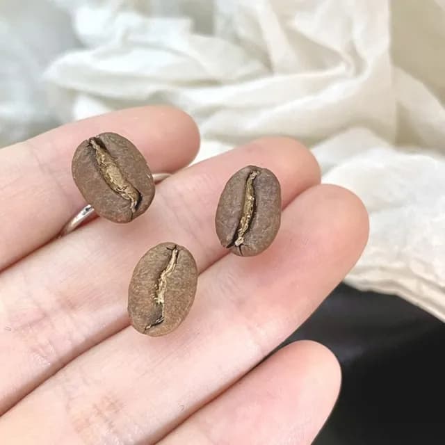 【文藝少女】日系ins簡約文青咖啡豆耳環(耳針 耳釘 耳飾 飾品 時尚穿搭 文藝)