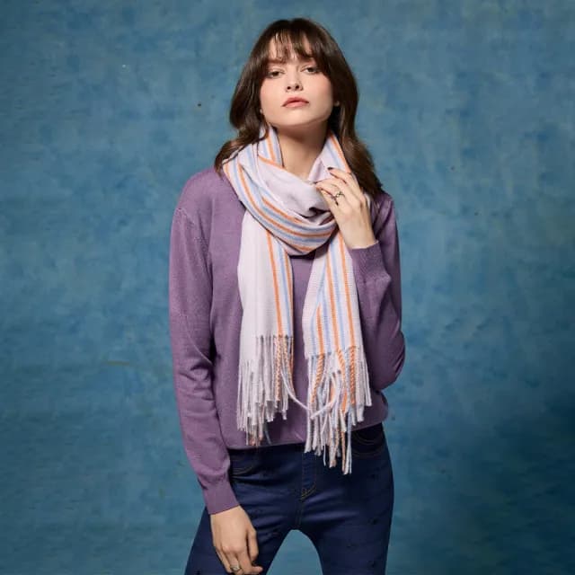 【MON’S】綿羊毛親膚格紋圍巾(4色任選)