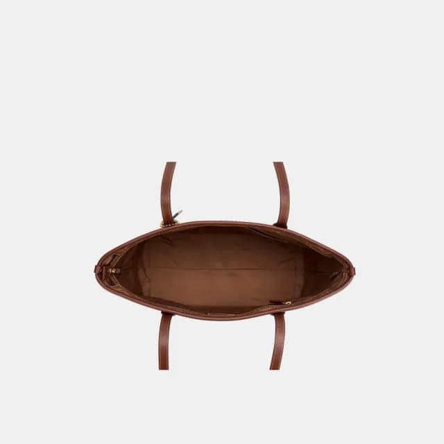 【COACH】蔻馳官方直營 CITY 經典 SIGNATURE 拉鍊托特手袋 托特包-IM/棕黃色/棕色(CCQ28)