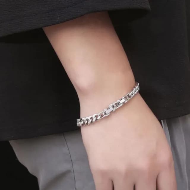 【A MARK】鈦鋼手鍊/個性龐克嘻哈拼接316L鈦鋼手鍊(B款 鍊長19CM)