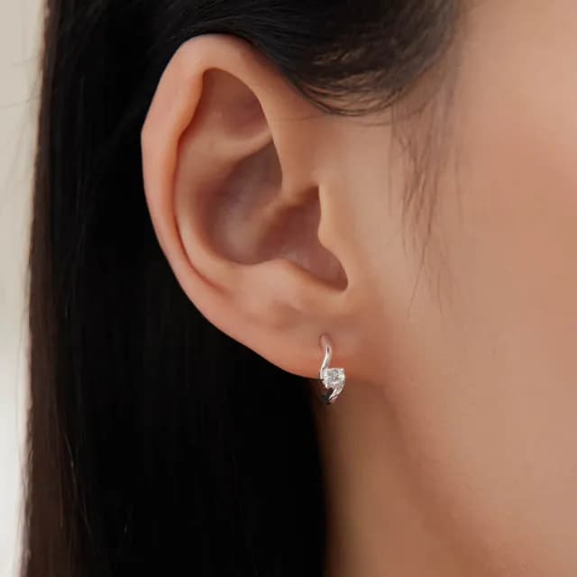 【vacanza】閃耀單鑽・純銀耳環