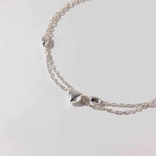 【vacanza】心球相映・純銀手鍊