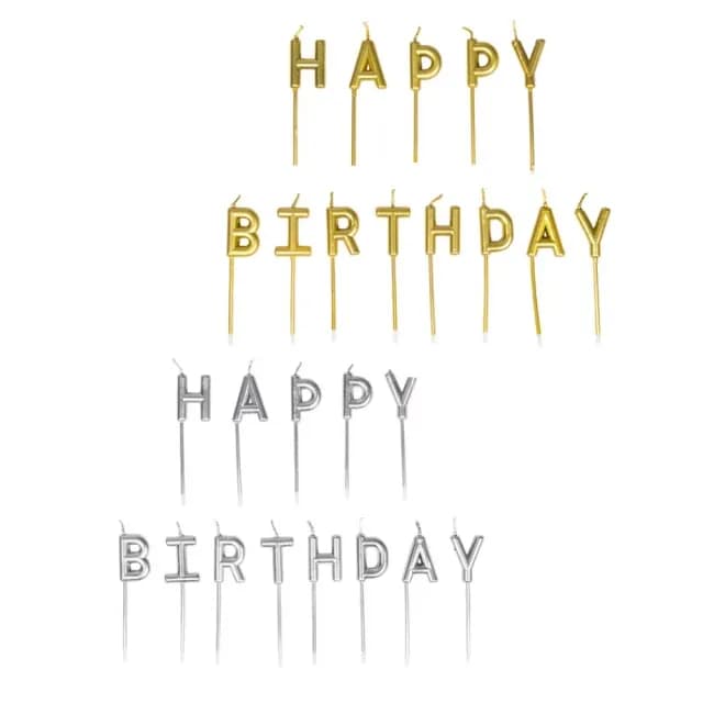 【happy birthday】生日快樂蠟燭4套(生日蠟燭 烘焙裝飾 可愛造型 慶祝 派對 拍照道具 插牌 許願 蛋糕裝飾)