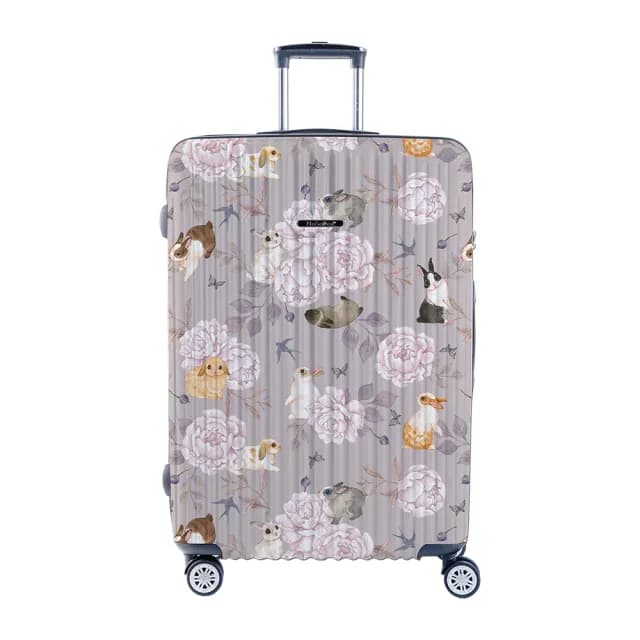 【NaSaDen 納莎登】29吋 二代新無憂 兔の奇幻旅程系 對開行李箱 鏡花緣仙兔/煙紫(獨特印花款 拉鍊行李箱)
