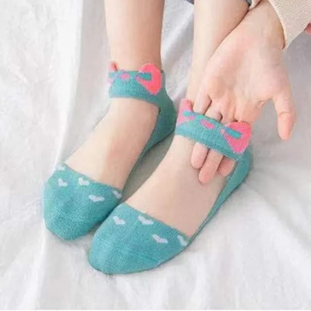 【橘魔法】（5雙一組）公主蝴蝶結玻璃透膚短襪(襪子 透明 水晶襪 玻璃襪 透膚襪 網紗 女童 童裝)