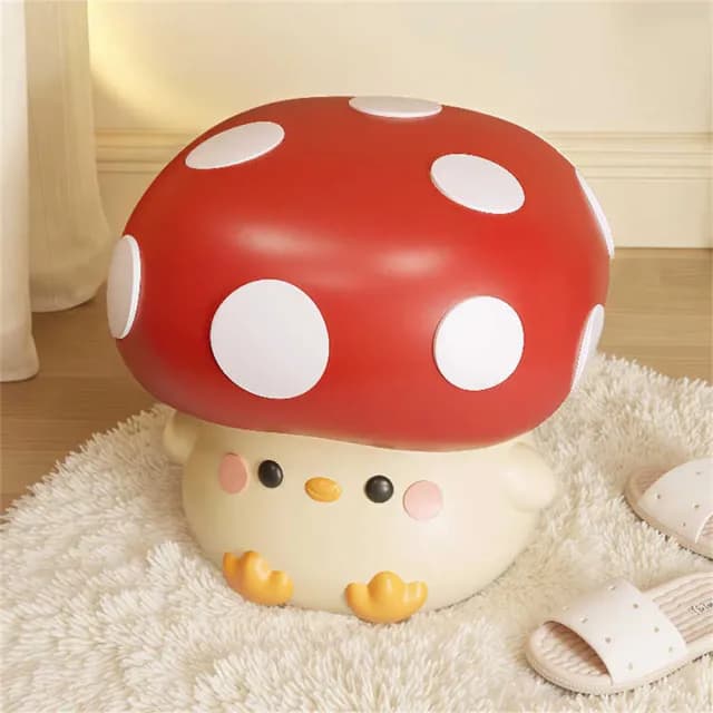 【超微米】創意小凳子 可愛蘑菇換鞋凳 入戶玄關小馬紮 進門家用小墩子 落地擺件 喬遷新居禮物(蘑菇換鞋凳)