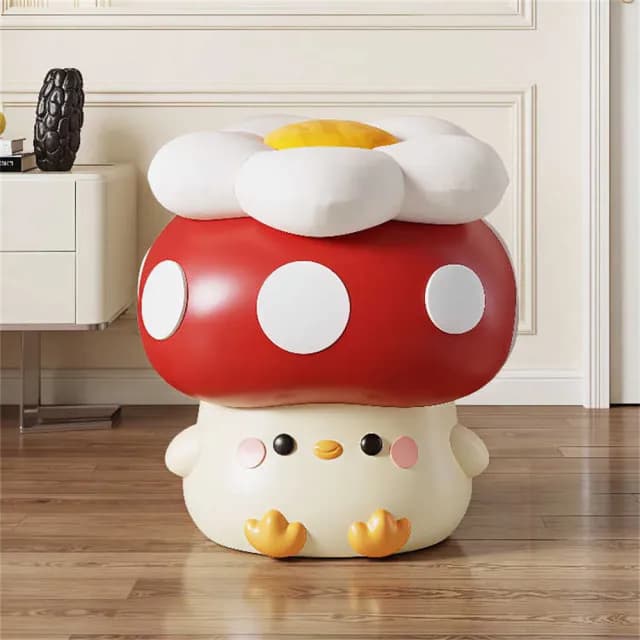 【超微米】創意小凳子 可愛蘑菇換鞋凳 入戶玄關小馬紮 進門家用小墩子 落地擺件 喬遷新居禮物(蘑菇換鞋凳)