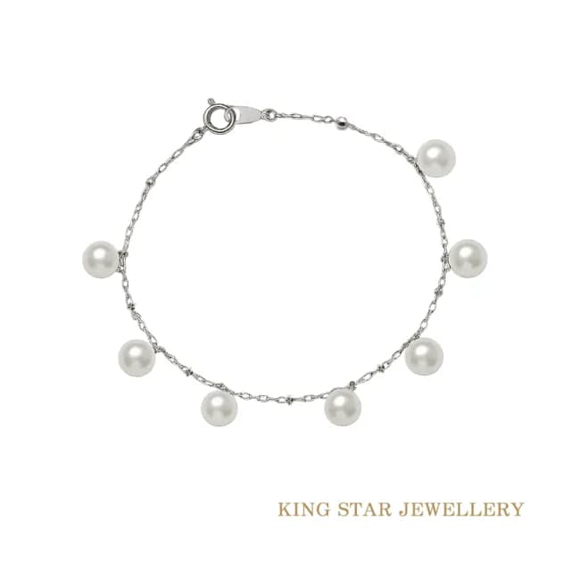 【King Star】日本進口 18K金 AKOYA珍珠手鍊 星河