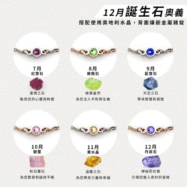 【MASSA-G 】星之光 誕生石金屬鍺錠白鋼水晶手鍊