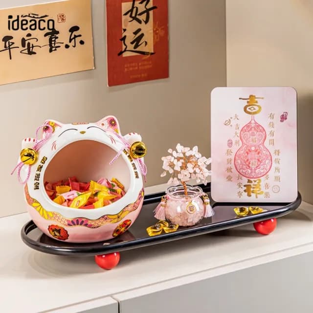 【巨匠】擺件 鑰匙收納 玄關擺件 招財貓鑰匙收納 喬遷新居禮物 客廳擺件 好物裝飾擺件(招財貓鑰匙擺件)