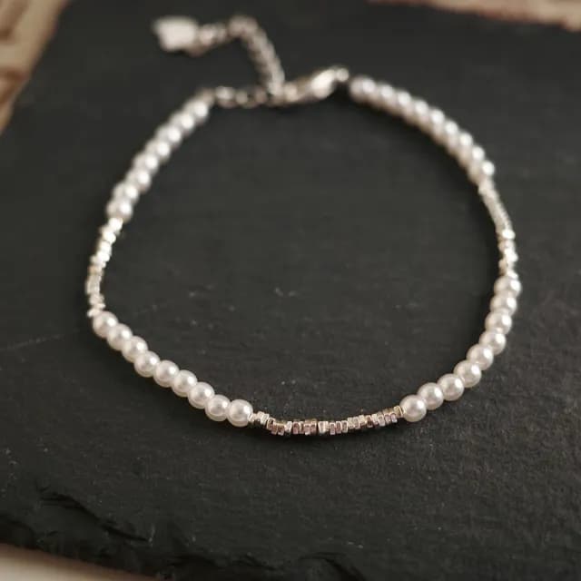 【UME.Acce】雙11 碎銀珍珠拼接手鍊(碎銀手鍊 珍珠手鍊 拼接手鍊)