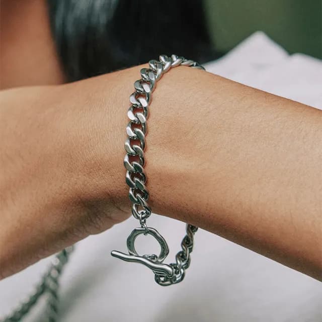 【vacanza】Plain-me聯名｜剛柔並濟．經典．醫療鋼鍊條手鍊