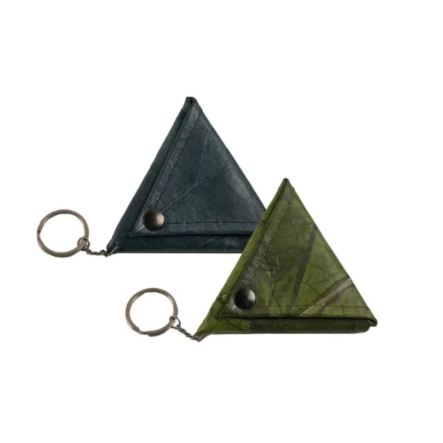 【Tevrin 森光】雙11 樹葉三角零錢包(樹葉錢包／環保再生／文青質感／手工製造)