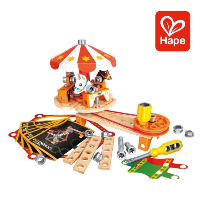 【Hape】嘉年華工程組裝組合(木製玩具/木頭玩具/彌月禮/生日禮)