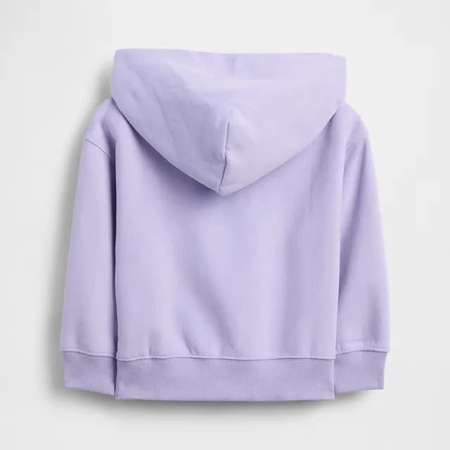 【GAP】女幼童裝 Logo刺繡刷毛連帽外套-紫色(816547)