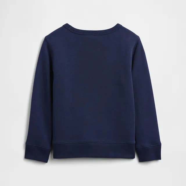 【GAP】男幼童裝 印花刷毛圓領大學T-海軍藍(822090)