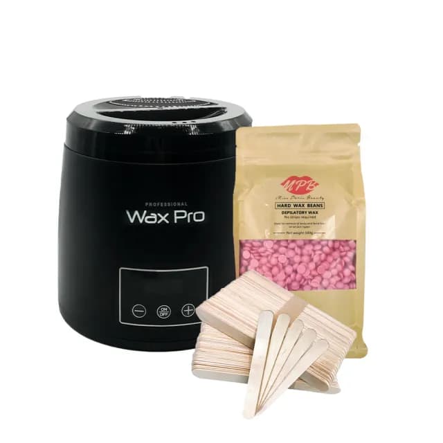 【MPB 巴黎小姐】時尚熱蠟套組 午夜黑+玫瑰(蜜蠟 鬍鬚 蠟豆 電動刀儀 脫毛膏 比基尼 母親節禮物)