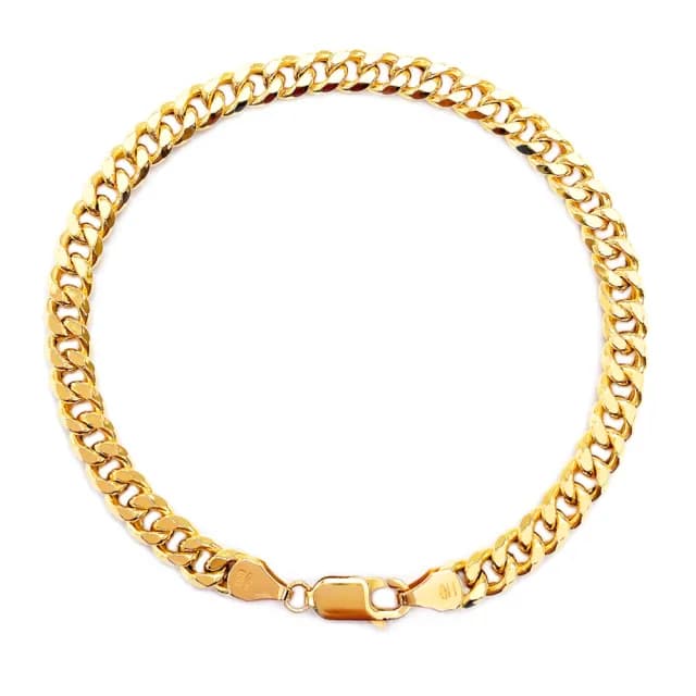 【CC Diamond】義大利進口 18K金手鍊(寬5mm 長17cm)