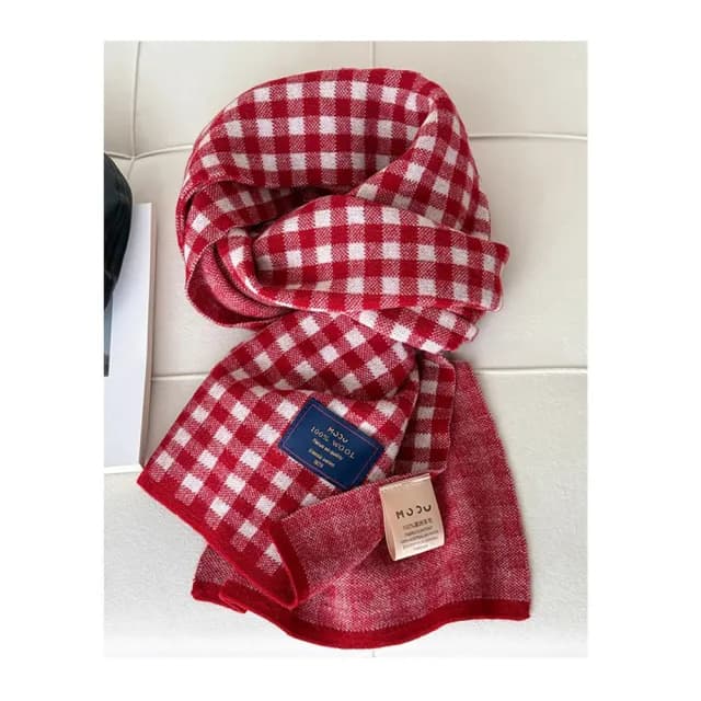 【Jun Jun】澳洲羊毛細格子針織圍巾(多色)