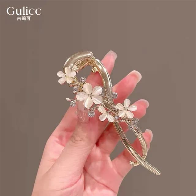 【Golicc】髮夾 閃鑽輕奢 扭扭夾(雙11 聖誕節 生日 髮飾 頭飾 鯊魚夾 抓夾 禮物)
