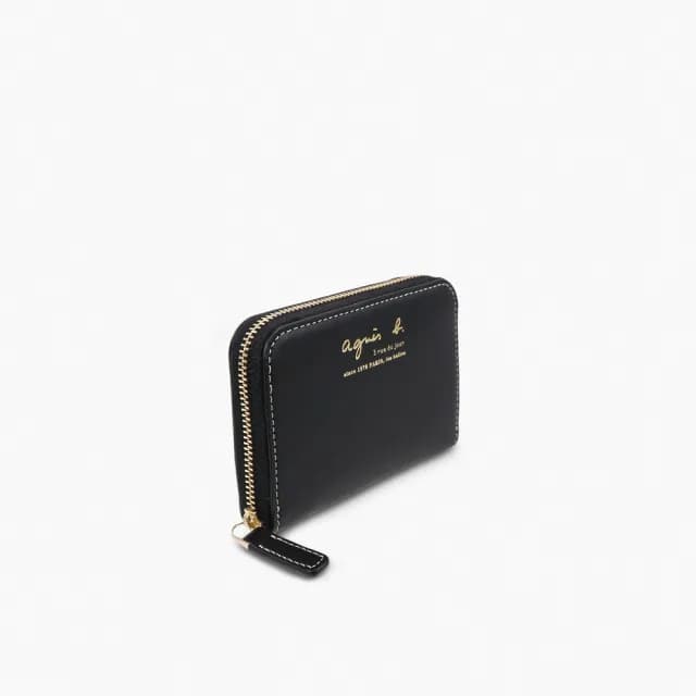 【agnes b.】Voyage 皮革 零錢包(黑色)