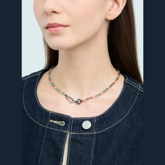 【agnes b.】Sport b. b logo 項鍊(銀色)